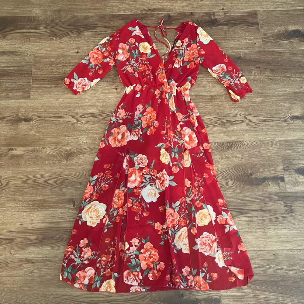 Long, flowy cocktail dress: worn once for wedding